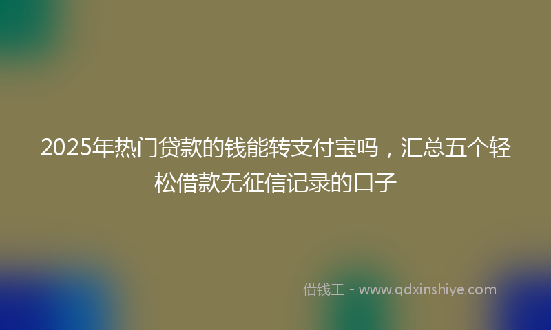 2025年热门贷款的钱能转支付宝吗，汇总五个轻松借款无征信记录的口子