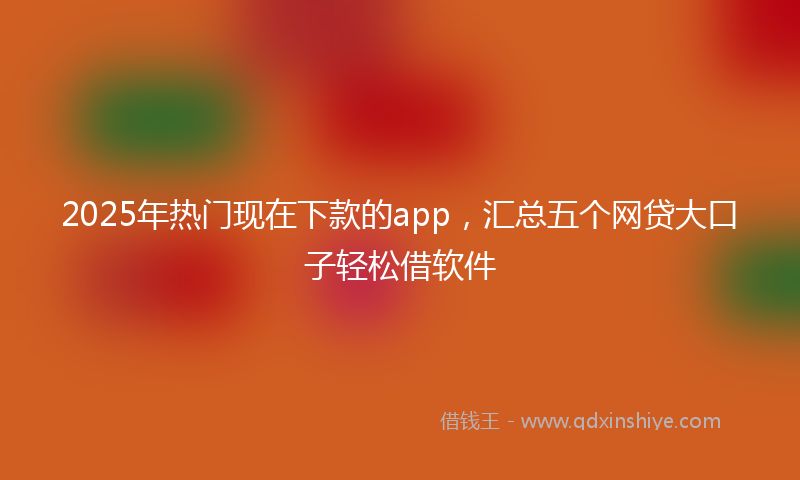 2025年热门现在下款的app，汇总五个网贷大口子轻松借软件