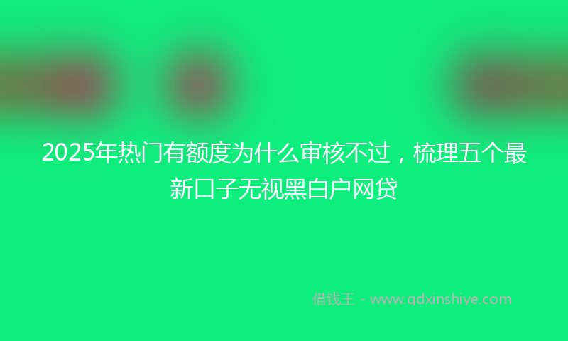 2025年热门有额度为什么审核不过，梳理五个最新口子无视黑白户网贷