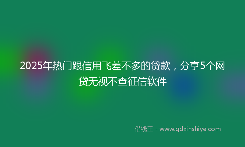 2025年热门跟信用飞差不多的贷款，分享5个网贷无视不查征信软件