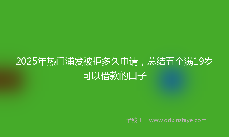 2025年热门浦发被拒多久申请，总结五个满19岁可以借款的口子