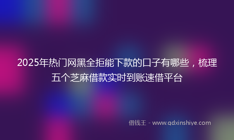 2025年热门网黑全拒能下款的口子有哪些，梳理五个芝麻借款实时到账速借平台