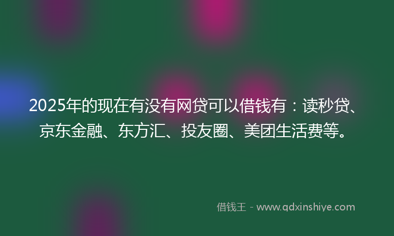 2025年的现在有没有网贷可以借钱有：读秒贷、京东金融、东方汇、投友圈、美团生活费等。