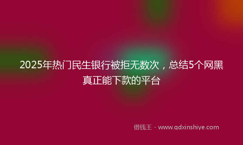 2025年热门民生银行被拒无数次，总结5个网黑真正能下款的平台