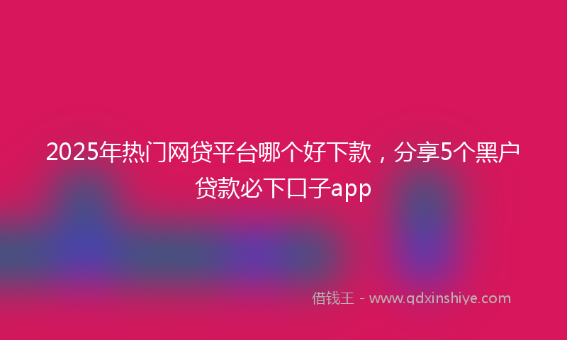 2025年热门网贷平台哪个好下款，分享5个黑户贷款必下口子app
