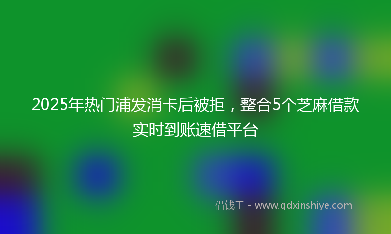 2025年热门浦发消卡后被拒，整合5个芝麻借款实时到账速借平台