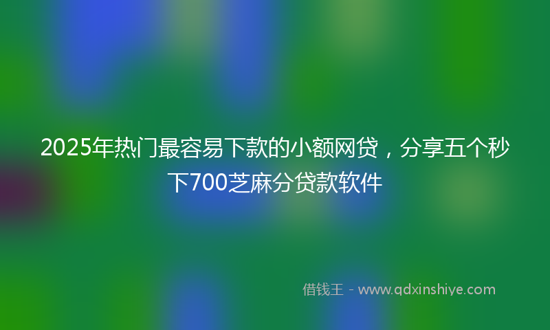 2025年热门最容易下款的小额网贷，分享五个秒下700芝麻分贷款软件