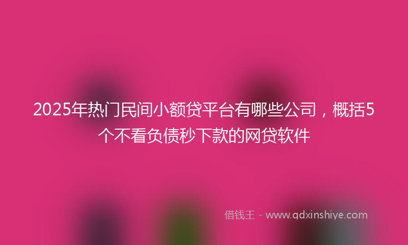 2025年热门民间小额贷平台有哪些公司，概括5个不看负债秒下款的网贷软件
