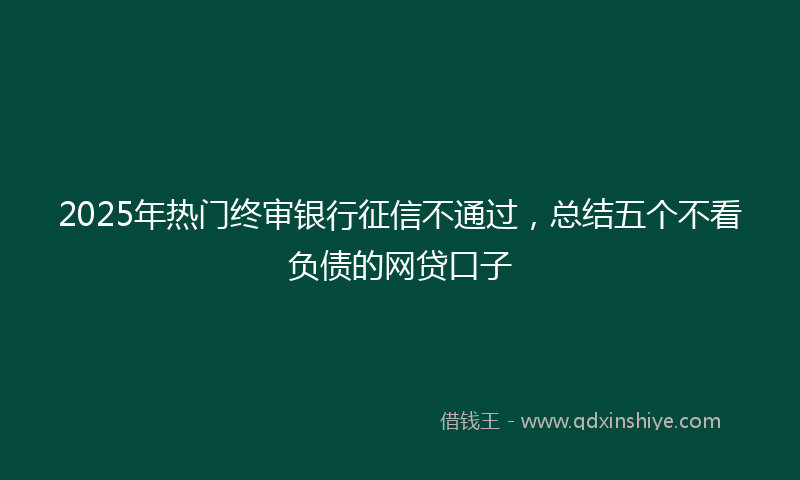 2025年热门终审银行征信不通过，总结五个不看负债的网贷口子