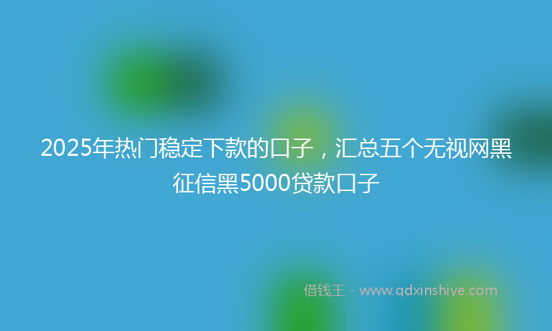 2025年热门稳定下款的口子，汇总五个无视网黑征信黑5000贷款口子