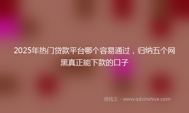 2025年热门贷款平台哪个容易通过，归纳五个网黑真正能下款的口子