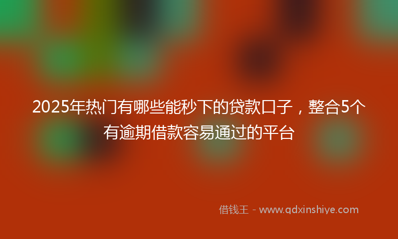 2025年热门有哪些能秒下的贷款口子，整合5个有逾期借款容易通过的平台