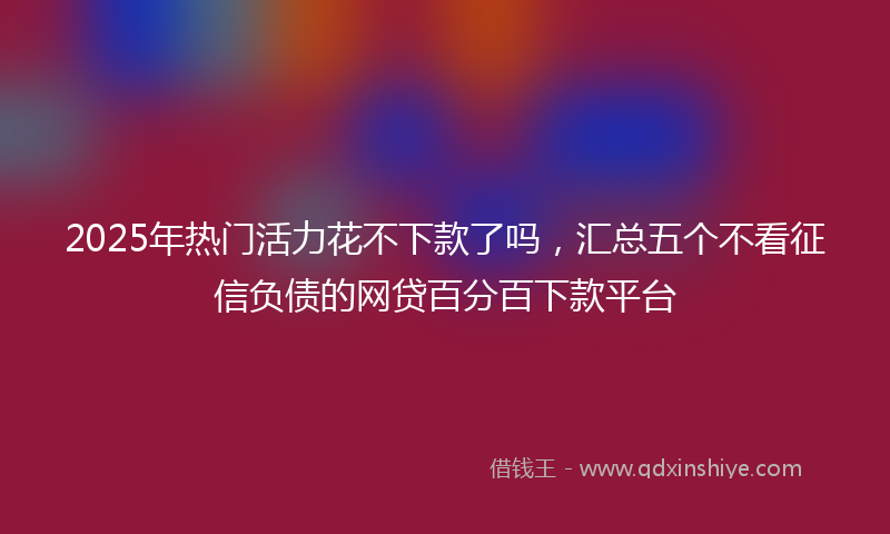 2025年热门活力花不下款了吗，汇总五个不看征信负债的网贷百分百下款平台