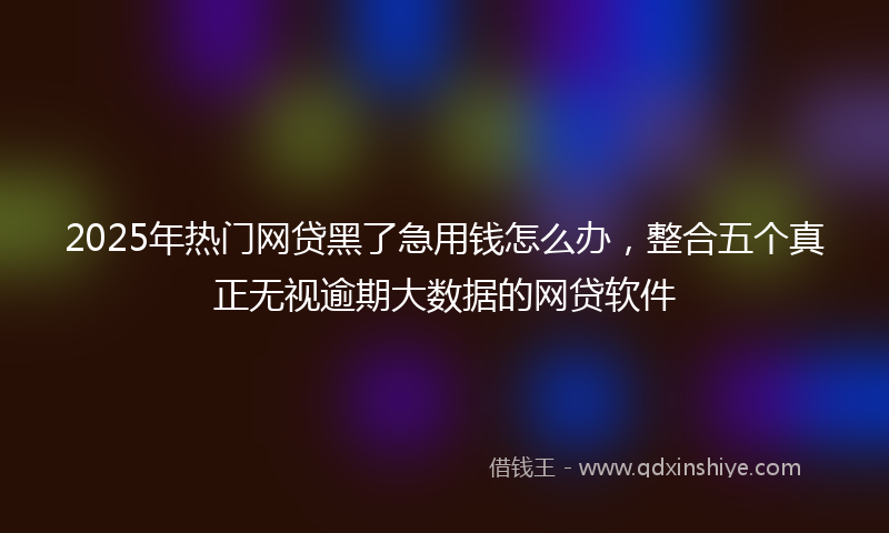 2025年热门网贷黑了急用钱怎么办，整合五个真正无视逾期大数据的网贷软件