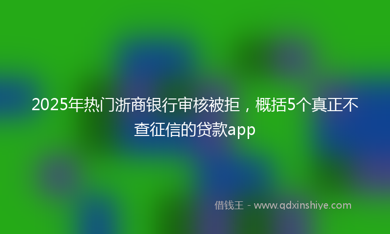 2025年热门浙商银行审核被拒，概括5个真正不查征信的贷款app