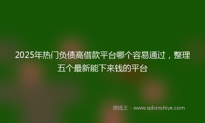 2025年热门负债高借款平台哪个容易通过，整理五个最新能下来钱的平台