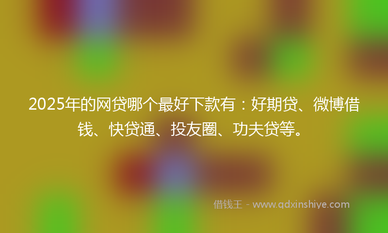2025年的网贷哪个最好下款有：好期贷、微博借钱、快贷通、投友圈、功夫贷等。