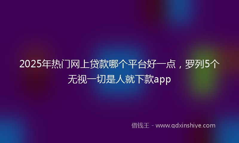 2025年热门网上贷款哪个平台好一点，罗列5个无视一切是人就下款app