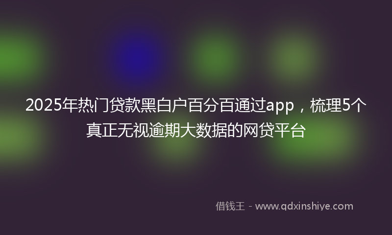 2025年热门贷款黑白户百分百通过app，梳理5个真正无视逾期大数据的网贷平台