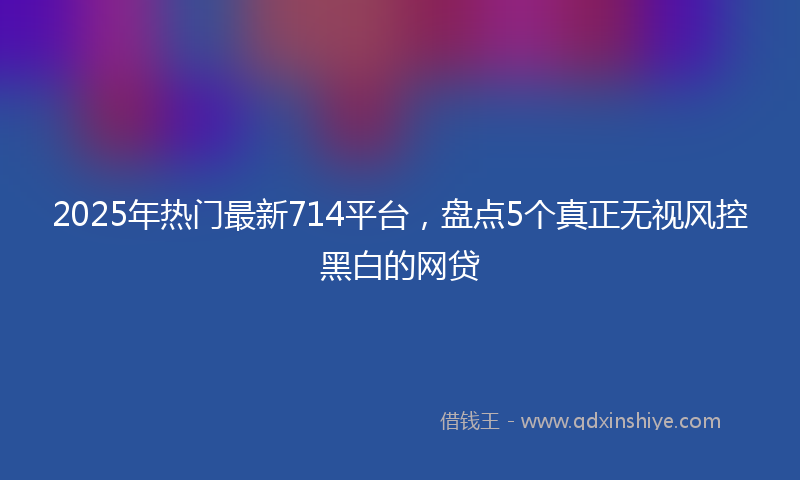 2025年热门最新714平台，盘点5个真正无视风控黑白的网贷