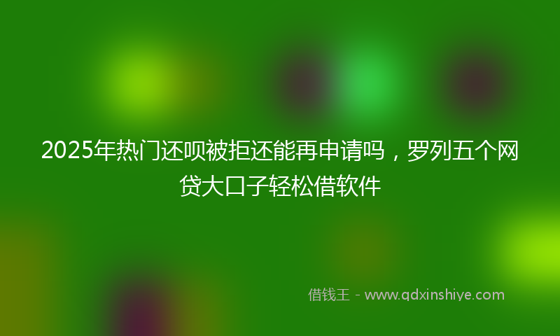 2025年热门还呗被拒还能再申请吗，罗列五个网贷大口子轻松借软件
