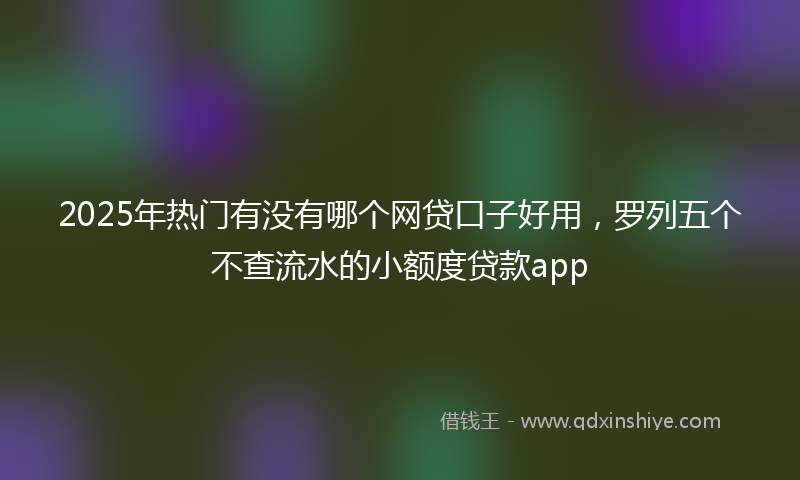 2025年热门有没有哪个网贷口子好用，罗列五个不查流水的小额度贷款app