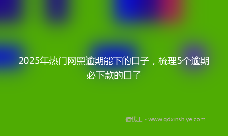 2025年热门网黑逾期能下的口子，梳理5个逾期必下款的口子