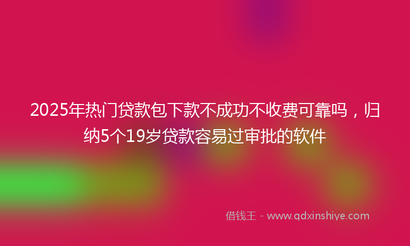2025年热门贷款包下款不成功不收费可靠吗，归纳5个19岁贷款容易过审批的软件
