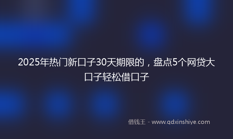 2025年热门新口子30天期限的，盘点5个网贷大口子轻松借口子