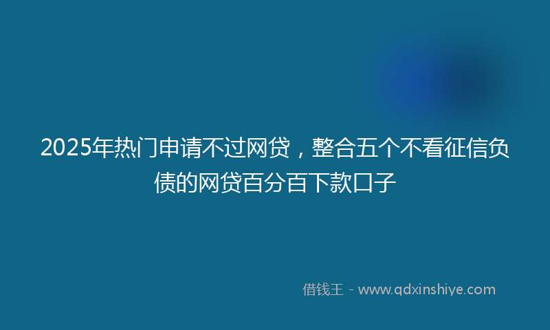 2025年热门申请不过网贷，整合五个不看征信负债的网贷百分百下款口子