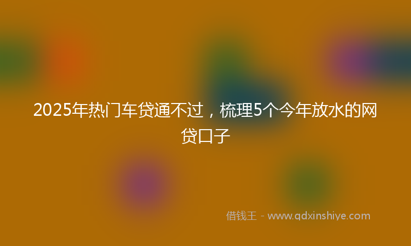 2025年热门车贷通不过，梳理5个今年放水的网贷口子