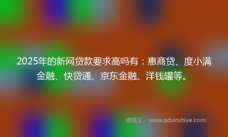 2025年的新网贷款要求高吗有：惠商贷、度小满金融、快贷通、京东金融、洋钱罐等。