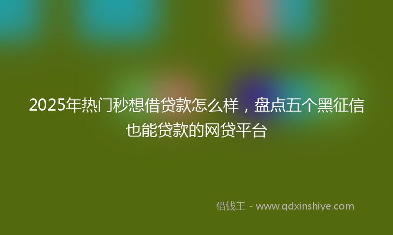 2025年热门秒想借贷款怎么样，盘点五个黑征信也能贷款的网贷平台