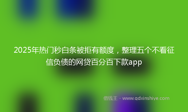 2025年热门秒白条被拒有额度，整理五个不看征信负债的网贷百分百下款app