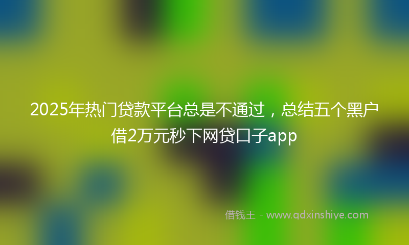 2025年热门贷款平台总是不通过，总结五个黑户借2万元秒下网贷口子app