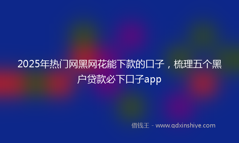 2025年热门网黑网花能下款的口子，梳理五个黑户贷款必下口子app