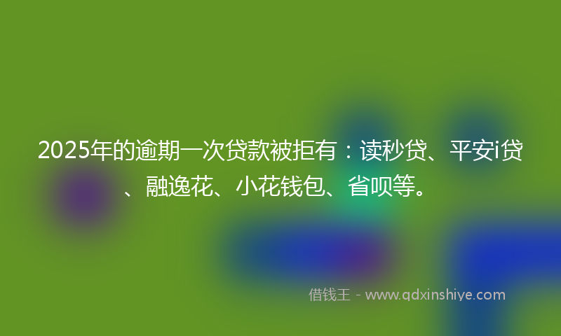 2025年的逾期一次贷款被拒有：读秒贷、平安i贷、融逸花、小花钱包、省呗等。