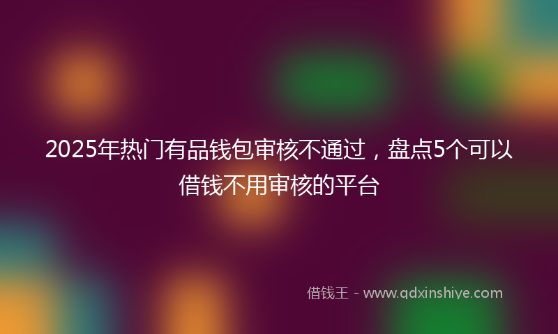 2025年热门有品钱包审核不通过，盘点5个可以借钱不用审核的平台