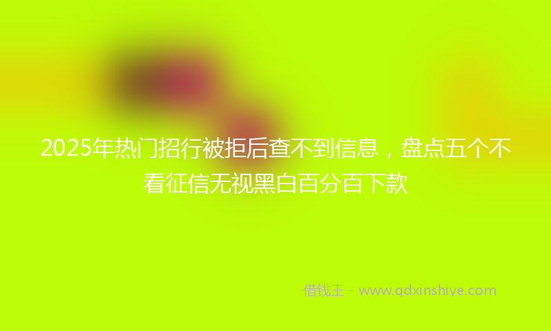 2025年热门招行被拒后查不到信息，盘点五个不看征信无视黑白百分百下款