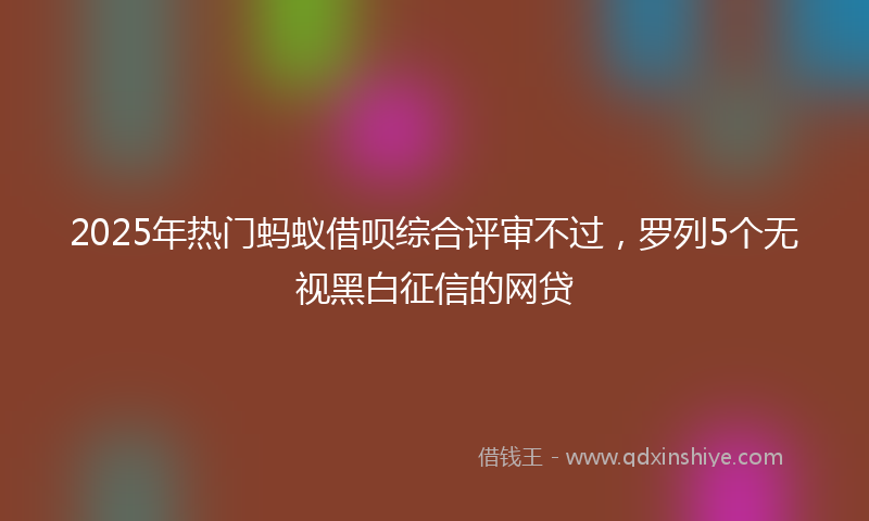 2025年热门蚂蚁借呗综合评审不过，罗列5个无视黑白征信的网贷