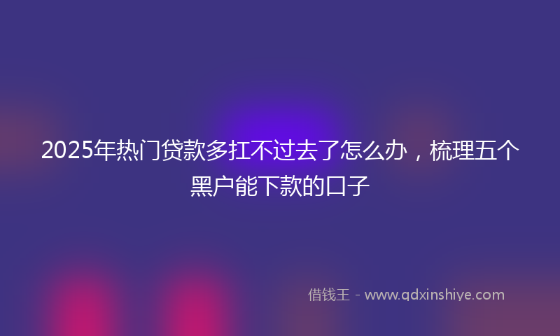 2025年热门贷款多扛不过去了怎么办，梳理五个黑户能下款的口子