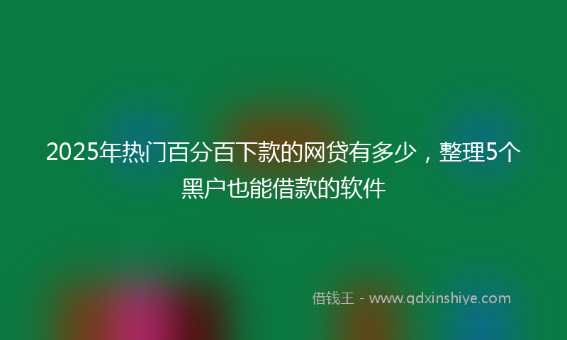 2025年热门百分百下款的网贷有多少，整理5个黑户也能借款的软件