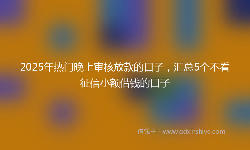 2025年热门晚上审核放款的口子，汇总5个不看征信小额借钱的口子