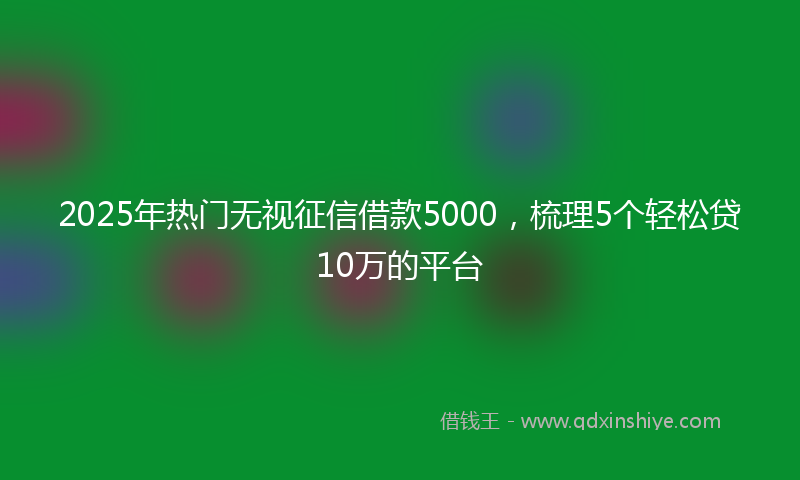 2025年热门无视征信借款5000，梳理5个轻松贷10万的平台