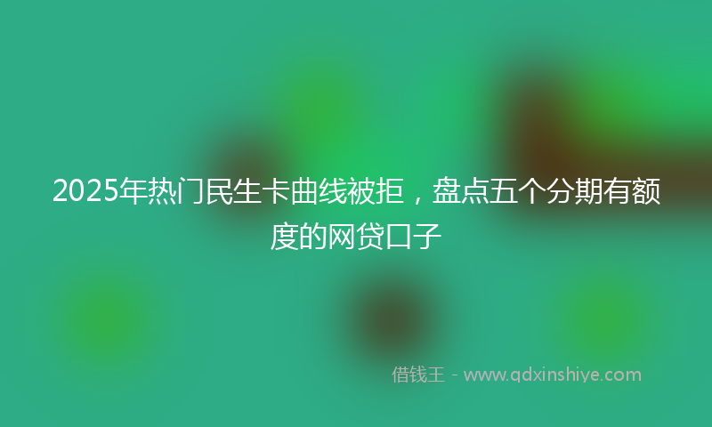 2025年热门民生卡曲线被拒，盘点五个分期有额度的网贷口子
