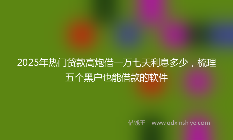 2025年热门贷款高炮借一万七天利息多少，梳理五个黑户也能借款的软件