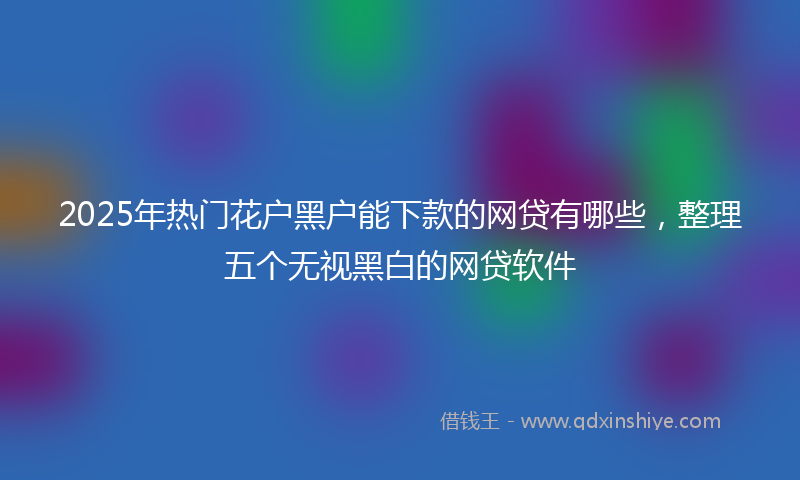 2025年热门花户黑户能下款的网贷有哪些，整理五个无视黑白的网贷软件