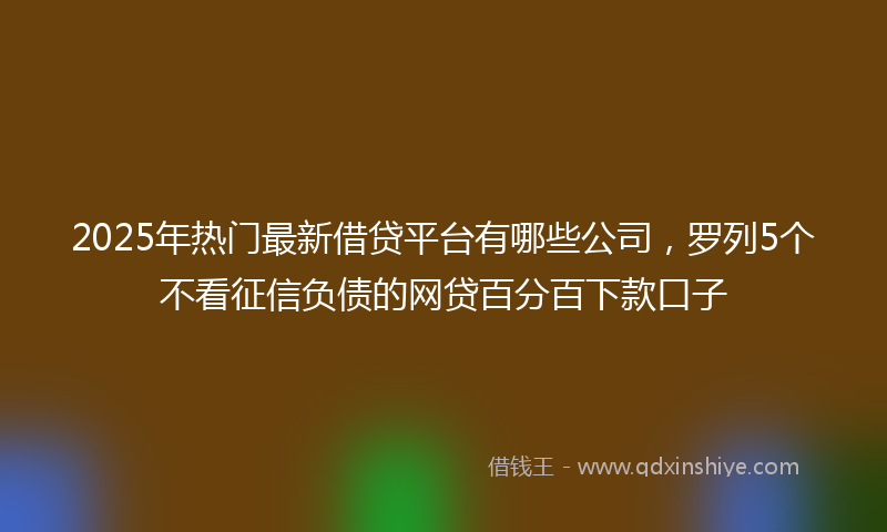 2025年热门最新借贷平台有哪些公司，罗列5个不看征信负债的网贷百分百下款口子