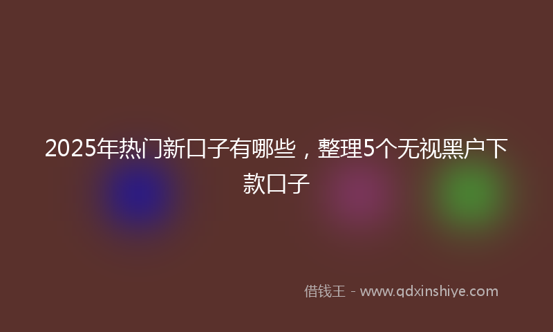 2025年热门新口子有哪些，整理5个无视黑户下款口子