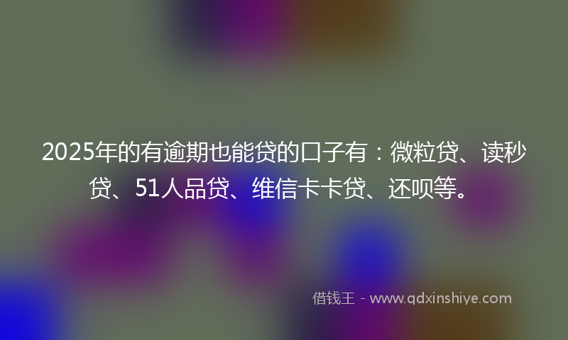 2025年的有逾期也能贷的口子有：微粒贷、读秒贷、51人品贷、维信卡卡贷、还呗等。
